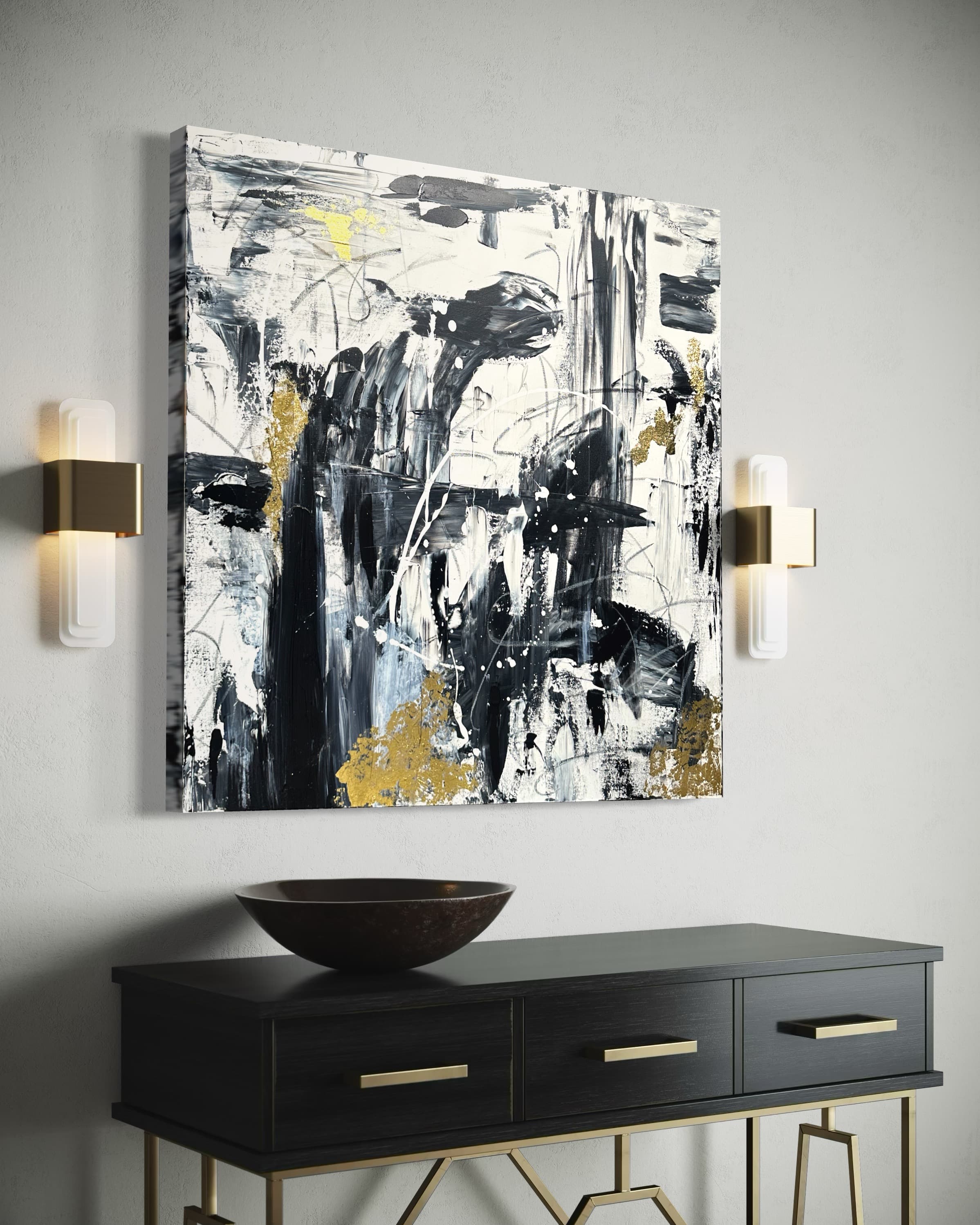 Golden Echoes shown installed above an entryway console
