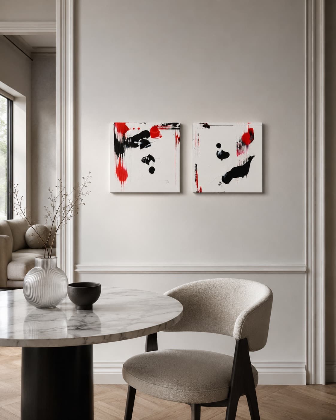 Scarlet Divide shown installed above a dining table